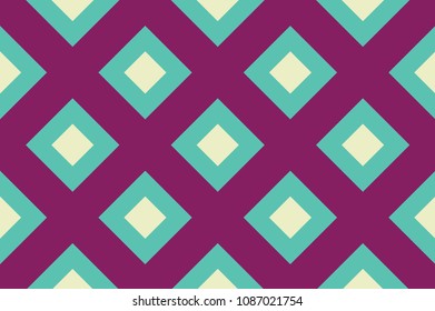 Geometric seamless pattern with intersecting lines, grids, cells. Criss-cross background in traditional tile style. For printing on fabric, paper, wrapping, scrapbooking, banners Vector illustration