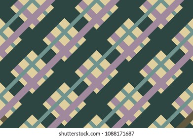 Geometric seamless pattern with intersecting lines, grids, cells. Criss-cross background in traditional tile style. For printing on fabric, paper, wrapping, scrapbooking, banners Vector illustration