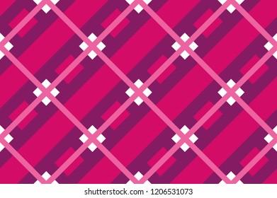 Geometric seamless pattern with intersecting lines, grids, cells. Criss-cross background in traditional tile style. For printing on fabric, paper, wrapping, scrapbooking, banners Vector illustration