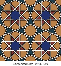 Geometric seamless pattern. 
Islamic art. Muslim ornament.
Vector illustration.