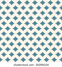 Geometric seamless pattern. Japanese Kogin embroidery style. Traditional ornament Kacharazu. Abstract illustration. Simple asian ornament.