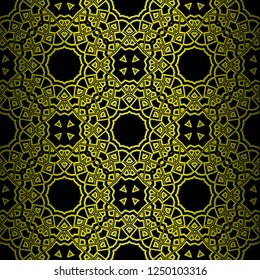 Geometric Seamless Pattern In Lace Style. Ethnic Ornament. Vector Illustration. For Modern Interior Design, Fashion Textile Print, Wallpaper. Gradient color.