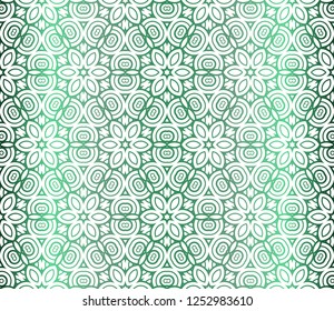 Geometric Seamless Pattern In Lace Style. Ethnic Ornament. Vector Illustration. For Modern Interior Design, Fashion Textile Print, Wallpaper. Gradient color.