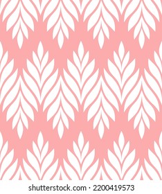 Geometric seamless pattern with leaves. Stylish abstract floral background. Vector illustration.