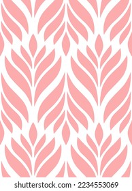 Geometric seamless pattern with leaves. Stylish abstract floral background. Vector illustration.