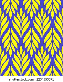 Geometric seamless pattern with leaves. Stylish abstract floral background. Vector illustration.