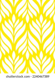 Geometric seamless pattern with leaves. Stylish abstract floral background. Vector illustration.