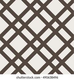 Geometric seamless pattern. The pattern of light and dark squares. Dark diagonal lines intersect to form squares and diamonds Simple regular background. Vector illustration