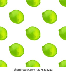 Geometric seamless pattern with limes iIlustration on a white background