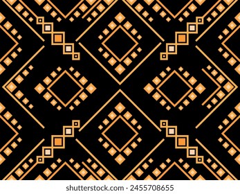 Geometric seamless pattern in line art style. Art deco geometric pattern of golden lines on a black background. Vintage linear style. Design for wallpapers, wrappers and banners. Vector illustration