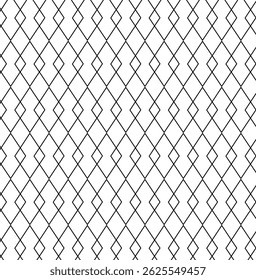 Geometric seamless pattern with line rhombus. Vector graphic line illustration. Black and white abstract vintage 1920. For poster, flyer, banner, invitation, social media, party or sale

