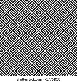 Geometric seamless pattern in line style. Vector monochrome illustration for minimalistic design. Abstract background.