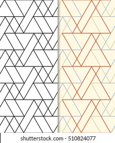 Geometric Seamless Pattern With Line And Triangle. Repeating Abstract Vector Background With Monochrome And Color Style.
