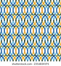 Geometric seamless pattern. Linear freehand grunge scratched ornament