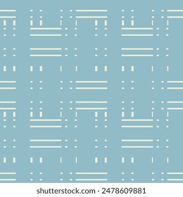 Geometric seamless pattern with lines, squares, rectangles. Blue colour. Vector illustration