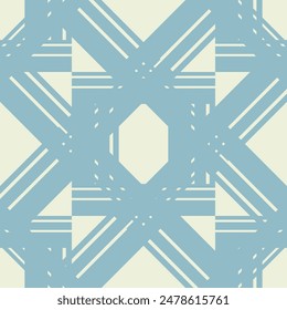 Geometric seamless pattern with lines, squares, rectangles. Blue colour. Vector illustration