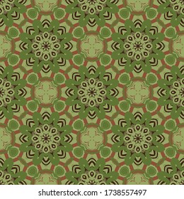 Patrón geométrico sin soldadura hecho al estilo étnico por pinceles de acuarela para impresión, tela, papel pintado, ropa. Estilo Mandala.