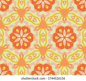 Geometric seamless pattern made in ethnic style for print, fabric, wallpaper, clothes. Mandala style.