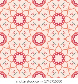 Patrón geométrico sin soldadura hecho en estilo étnico para impresión, tela, papel pintado, ropa. Estilo Mandala.