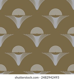 Patrón geométrico sin costuras realizado en un Vector de estilo de línea. Abstractas diseño floral . Fácil de usar para textiles, Fondo de pantalla, papel de embalaje.