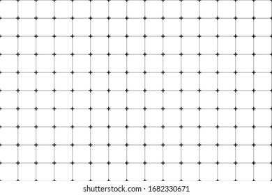 Geometric seamless pattern made from liness and crosses isolated on white background. Monochrome texture vector illustration