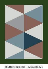 Geometric seamless pattern made of multicolored triangles for interior