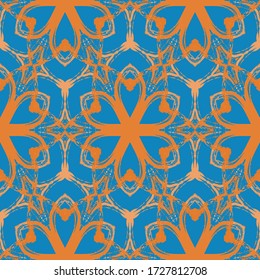Geometric seamless pattern made with watercolor brushes  for print, fabric, wallpapers, clothes.