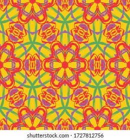 Geometric seamless pattern made with watercolor brushes  for print, fabric, wallpapers, clothes.