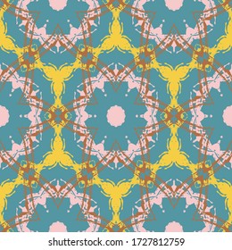Geometric seamless pattern made with watercolor brushes  for print, fabric, wallpapers, clothes.