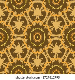 Geometric seamless pattern made with watercolor brushes  for print, fabric, wallpapers, clothes.