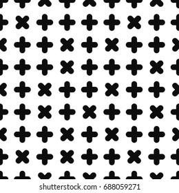 Geometric seamless pattern - memphis design. Black and white crossed texture. Fashion 80-90s.