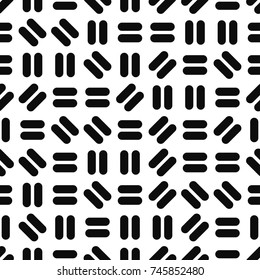 Geometric seamless pattern - memphis design. Black striped texture.