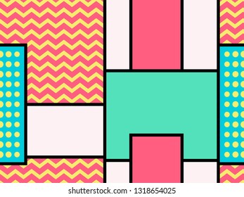 Geometric seamless pattern in the memphis style of the 80s. Dots and dotted lines. Elements of style Bauhaus. Vector illustration
