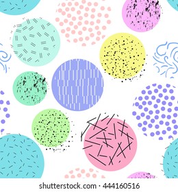 Geometric seamless pattern memphis style. Vector illustration