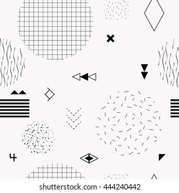 Geometric seamless pattern memphis style. Vector illustration. Background, texture, textile, fabric