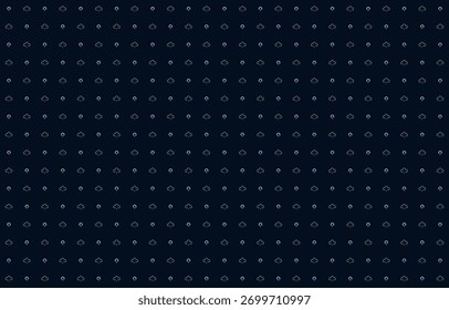 Padrão geométrico sem emenda com mini árvore redonda abstrata em azul claro n no fundo azul escuro. Ilustração vetorial, para camisa senhora vestido pano capa decoração papel de parede têxtil em todo