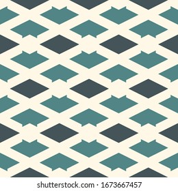 Geometric seamless pattern. Minimal style surface print. Arrows, diamonds motif ornament. Simple geo shapes background. Ethnic, tribal ornamental wallpaper. Vector abstract digital paper