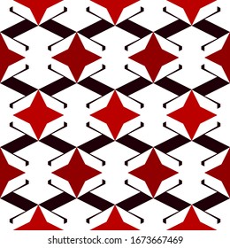 Geometric seamless pattern. Minimal style surface print. Repeated stars motif ornament. Simple geo shapes background. Modern ornamental wallpaper. Vector abstract digital paper