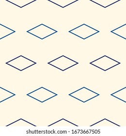 Geometric seamless pattern. Minimal style surface print. Diamond, rhombus motif ornament. Simple geo shapes background. Linear ornamental wallpaper. Vector abstract digital paper