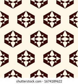 Geometric seamless pattern. Minimal style surface print. Repeated stars, wind rose motif ornament. Simple geo shapes background. Modern ornamental wallpaper. Vector abstract digital paper