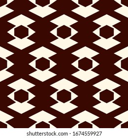 Geometric seamless pattern. Minimal style surface print. Arrows, diamonds motif ornament. Simple geo shapes background. Ethnic, tribal ornamental wallpaper. Vector abstract digital paper