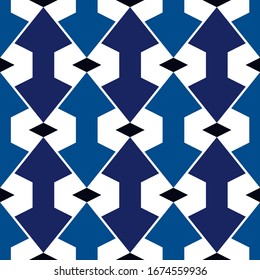 Geometric seamless pattern. Minimal style surface print. Arrows, pointers, cursors motif ornament. Simple geo shapes background. Ethnic, tribal ornamental wallpaper. Vector abstract digital paper