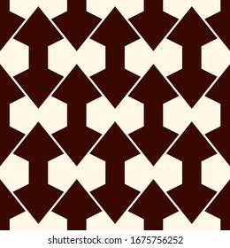 Geometric seamless pattern. Minimal style surface print. Arrows, diamonds motif ornament. Simple geo shapes background. Ethnic, tribal ornamental wallpaper. Vector abstract digital paper