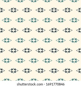 Geometric seamless pattern. Minimal style surface print. Diamond, rhombus motif ornament. Simple geo shapes background. Linear ornamental wallpaper. Vector abstract digital paper