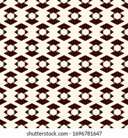 Geometric seamless pattern. Minimal style surface print. Arrows, diamonds motif ornament. Simple geo shapes background. Ethnic, tribal ornamental wallpaper. Vector abstract digital paper