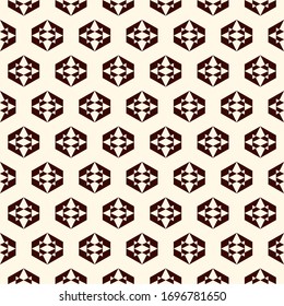 Patrón geométrico sin fisuras. Impresión de superficie de estilo mínimo. Estrellas repetidas, motivo de la rosa del viento adorno. Fondo de formas geo simples. Papel pintado ornamental moderno. Papel digital abstracto vectorial