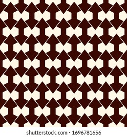 Geometric seamless pattern. Minimal style surface print. Arrows, diamonds motif ornament. Simple geo shapes background. Ethnic, tribal ornamental wallpaper. Vector abstract digital paper