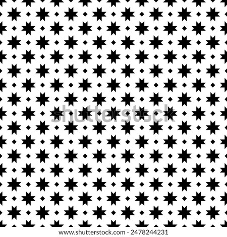 Geometric seamless pattern. Minimalist modern print. Simple background. Stars motif. Geo ornament. Trendy contemporary wallpaper. Abstract design. Vector artwork