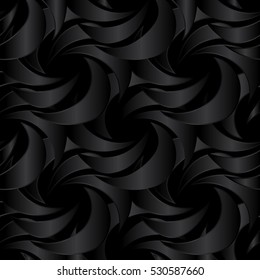 Geometric seamless pattern. Modern abstract dark black 3d  background wallpaper. Elegant vector floral  texture.