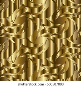 Geometric seamless pattern. Modern abstract golden 3d  background wallpaper. Elegant vector floral gold  texture.